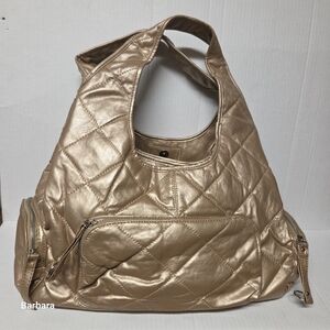 Browns Gold Lamé Quilted Hobo Bag